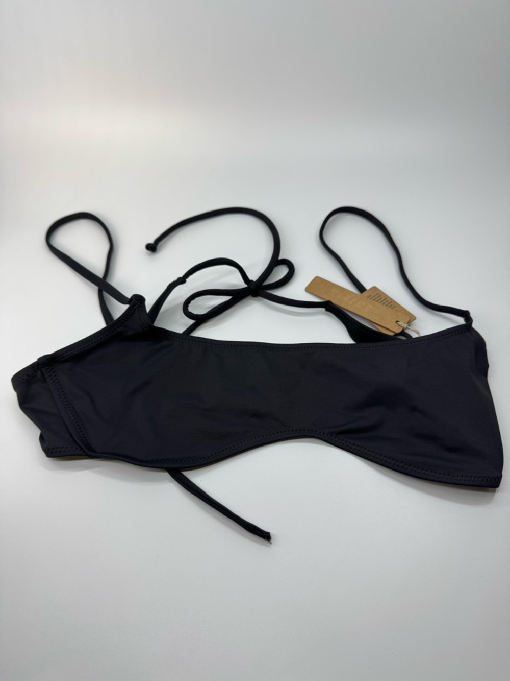 SKIMS Recycled Swim Micro Scoop Bikini Top Onyx Large NWT